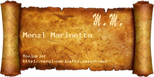 Menzl Marinetta névjegykártya